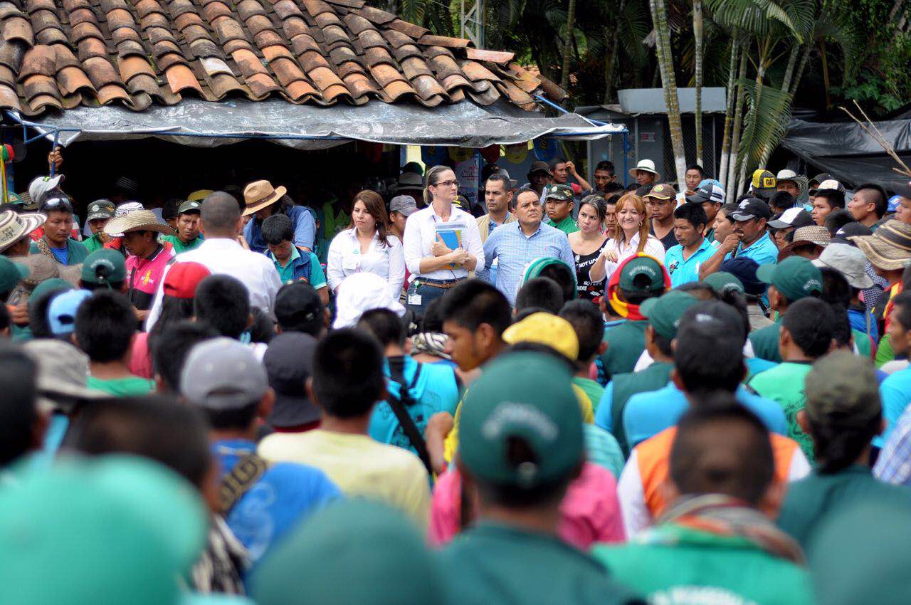 Sitio de concentración de la minga indígena en Risaralda enfrenta