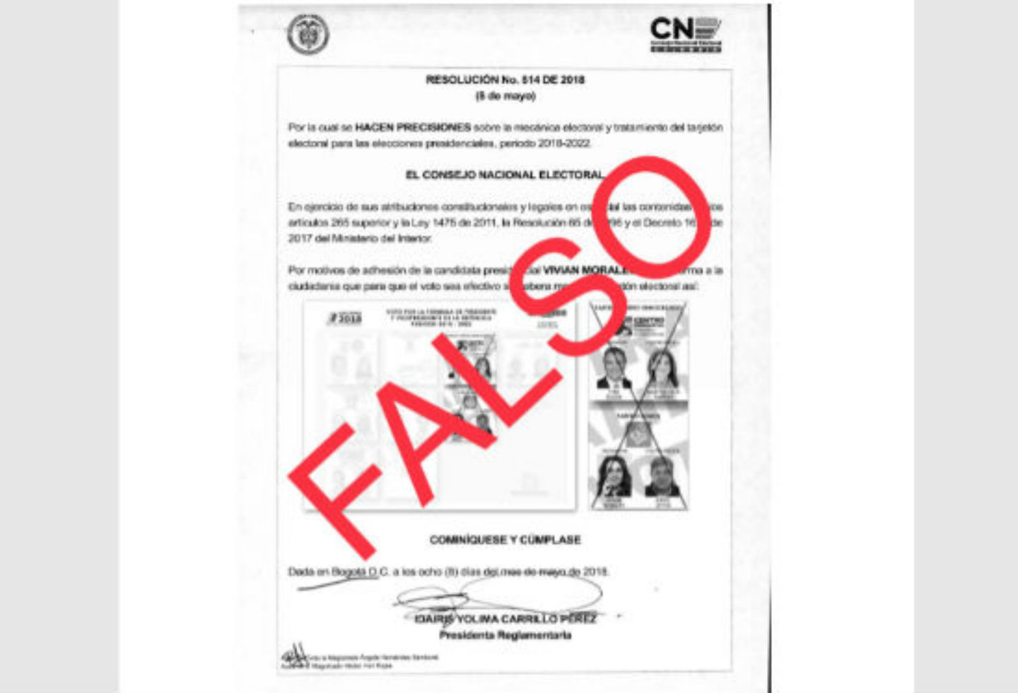 Circular falsa de voto por Iván Duque Circular falsa de voto por Iván Duque