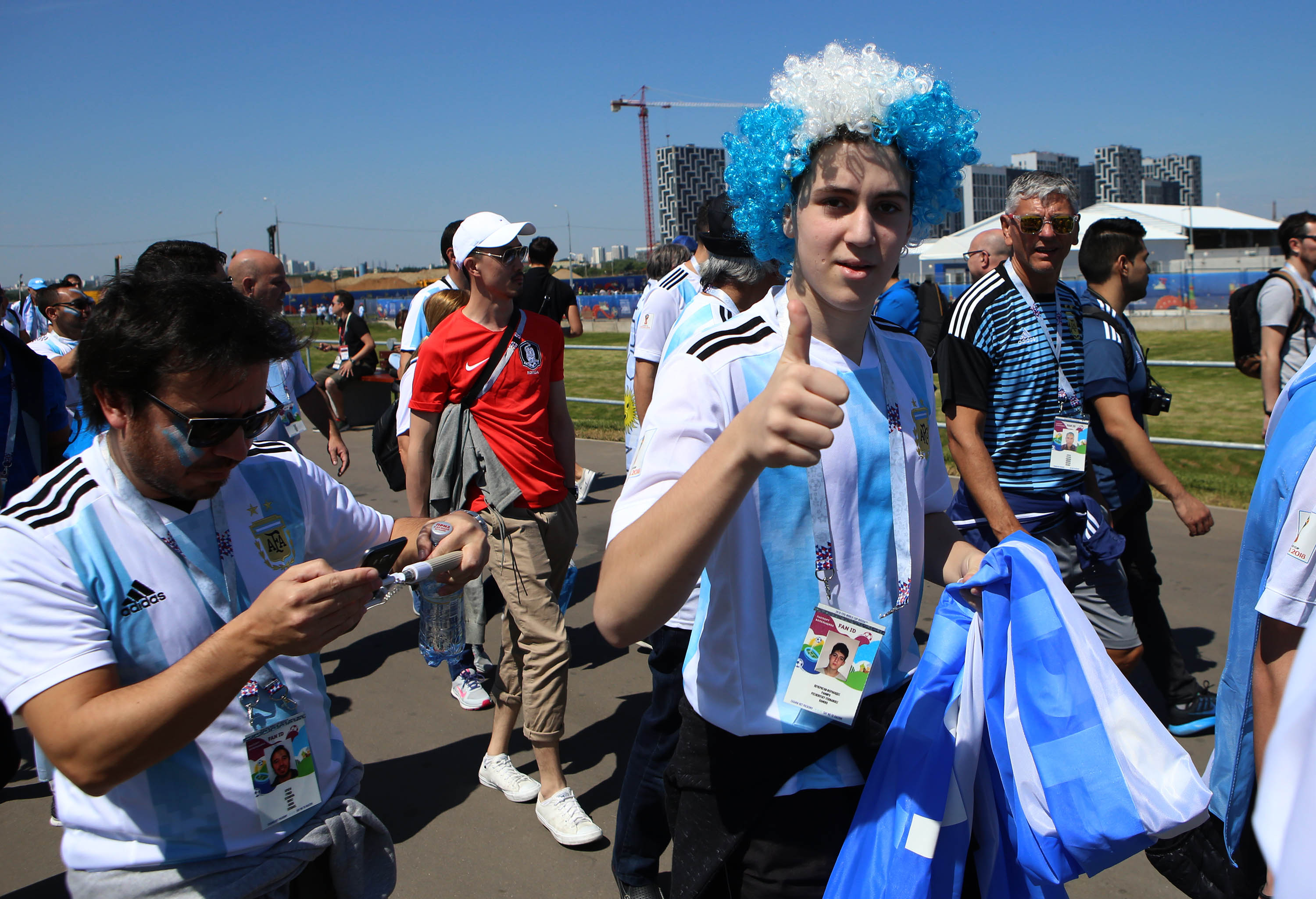 Argentinos se apoderan de las calles de Moscú antes del encuentro Argentina Vs Islandia