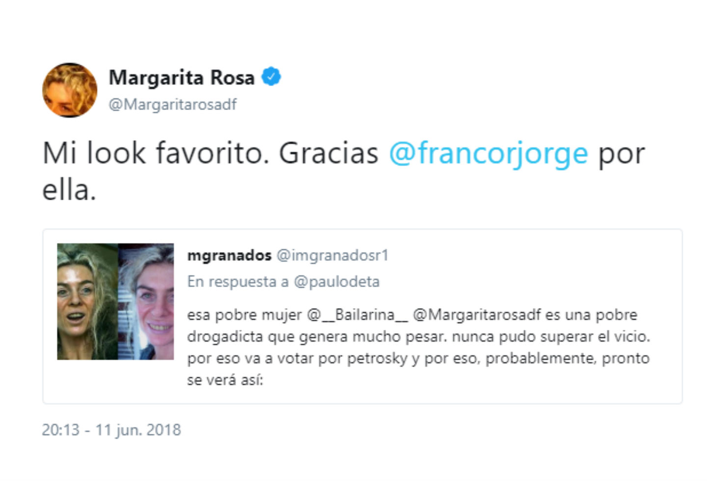 El trino de Margarita Rosa de Francisco