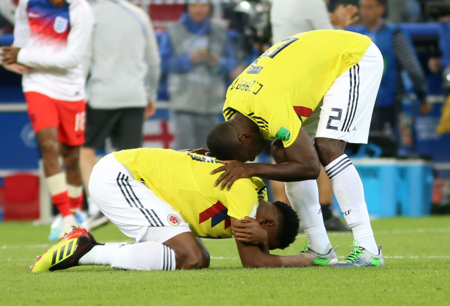 Yerry Mina llora salida de Colombia del Mundial de Rusia
