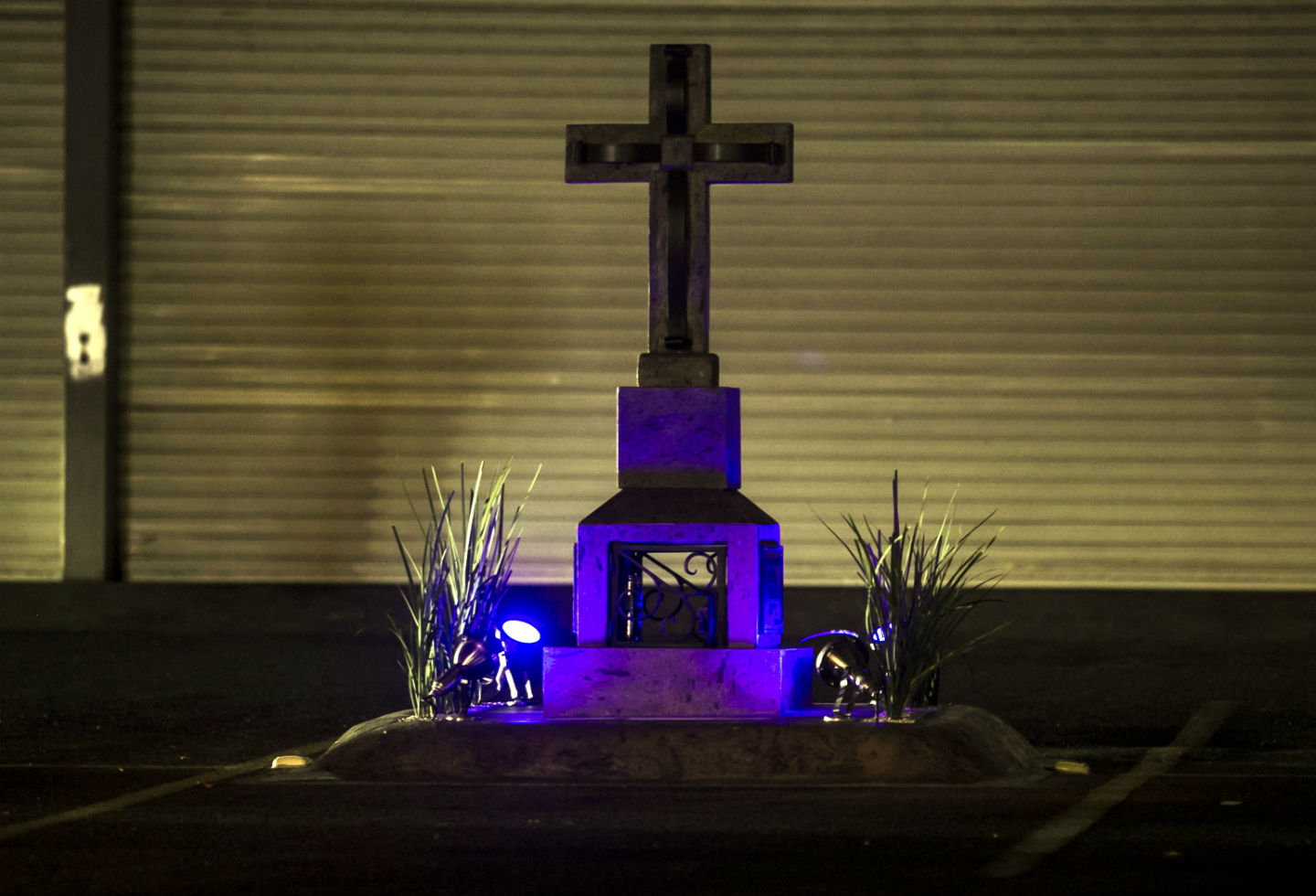 Vista de un cenotafio en honor al señor de la droga mexicano, Joaquín 'El Chapo' Guzmán.