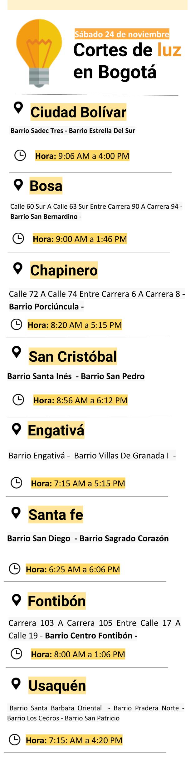 Plantilla cortes de energía