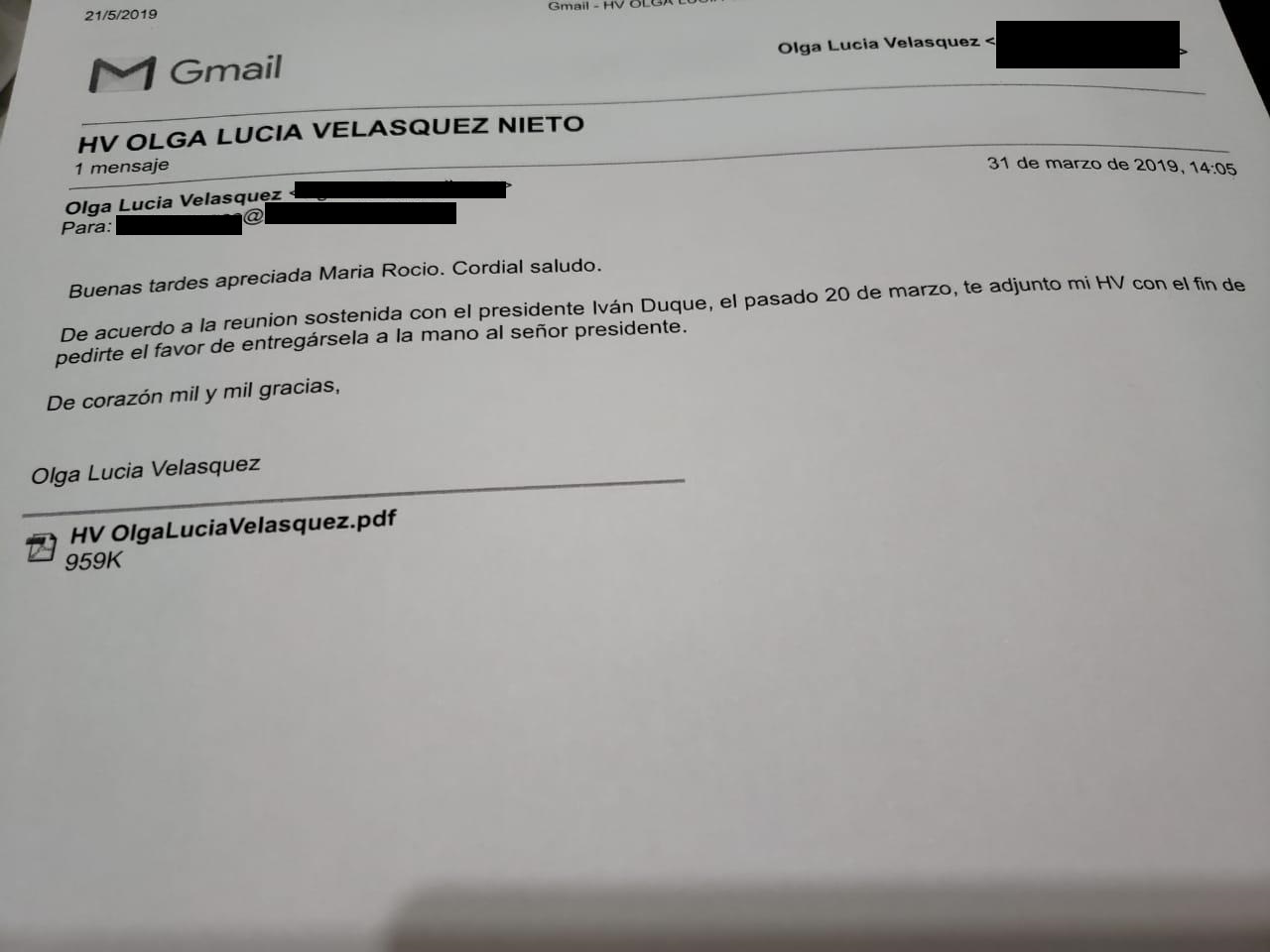 Correo Olga Lucía Velásquez