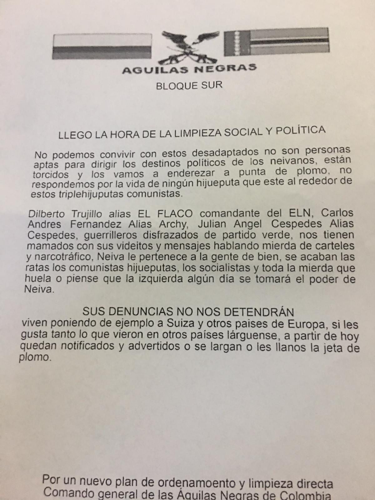 Amenazado Dilberto Trujillo, candidato de Colombia Humana en Neiva | RCN  Radio