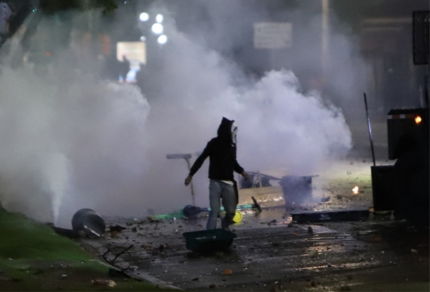 Protestas cerca de la Universidad Pedagógica
