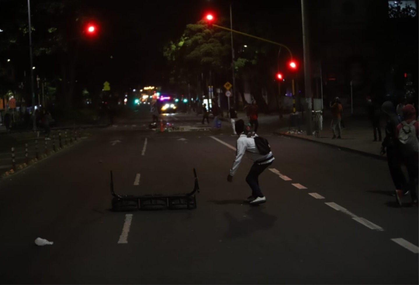Protestas cerca de la Universidad Pedagógica
