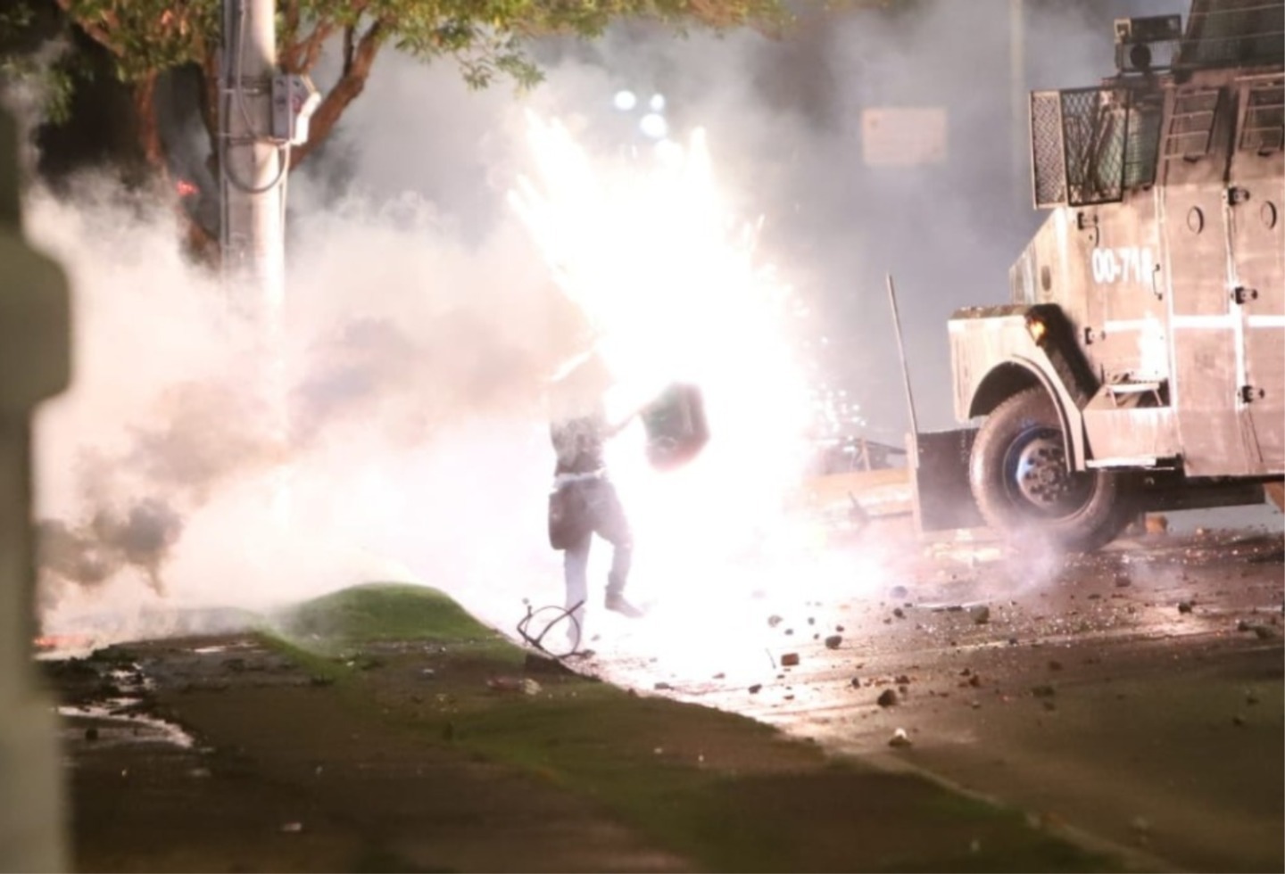 Protestas cerca de la Universidad Pedagógica