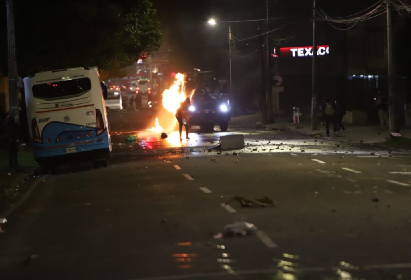 Protestas cerca de la Universidad Pedagógica