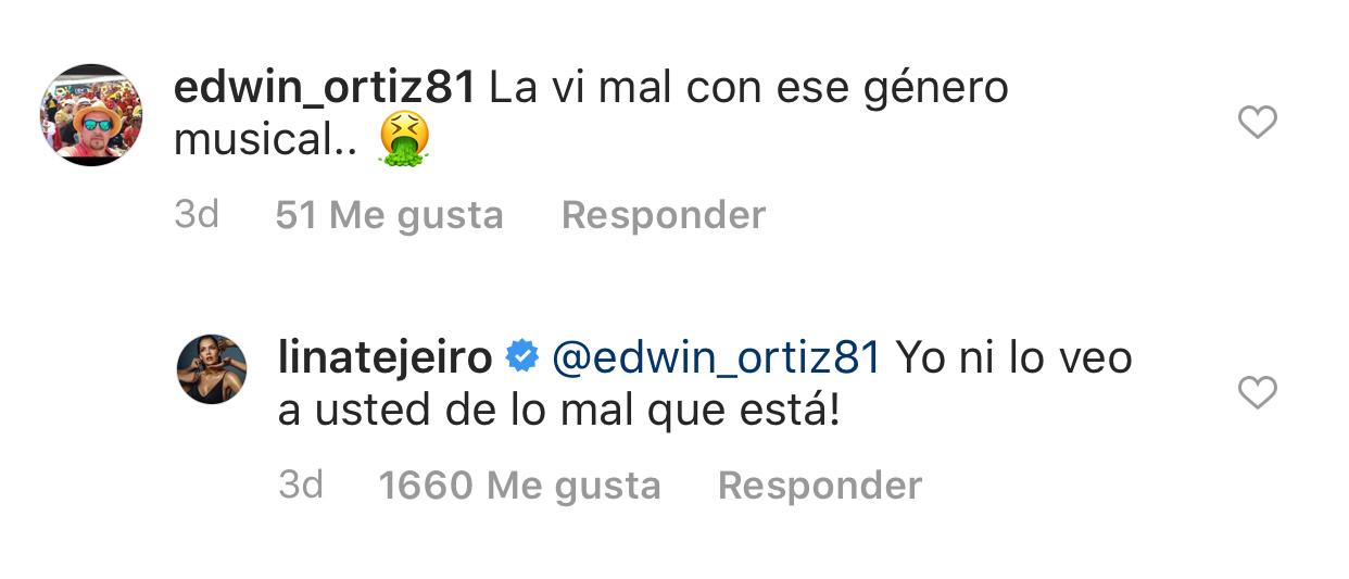 Captura Instagram - Lina Tejeiro