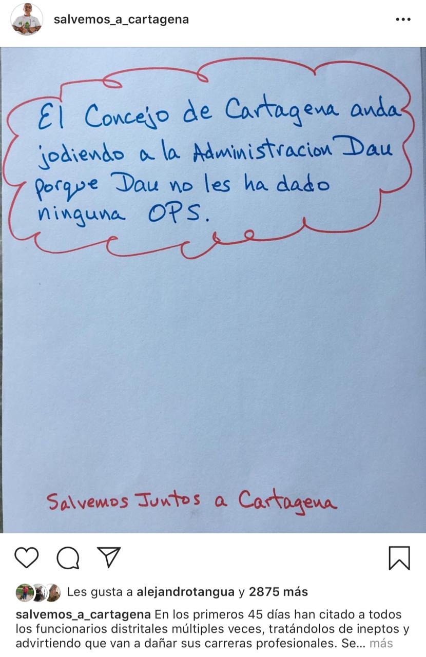 La disputa inició a raíz de una publicación del alcalde William Dau en donde arremete en contra de los cabildantes.