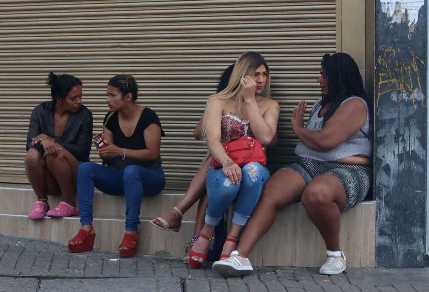 Protesta de trabajadoras sexuales en el centro de Bogotá