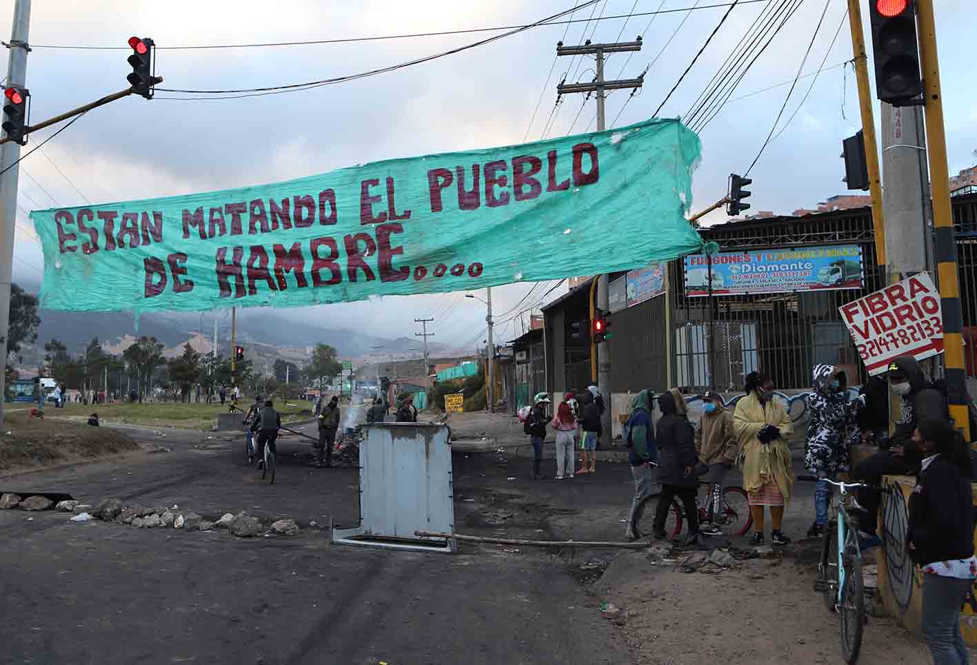 Nuevos bloqueos se presentaron en el sur de Bogotá, en la localidad de Ciudad Bolívar.