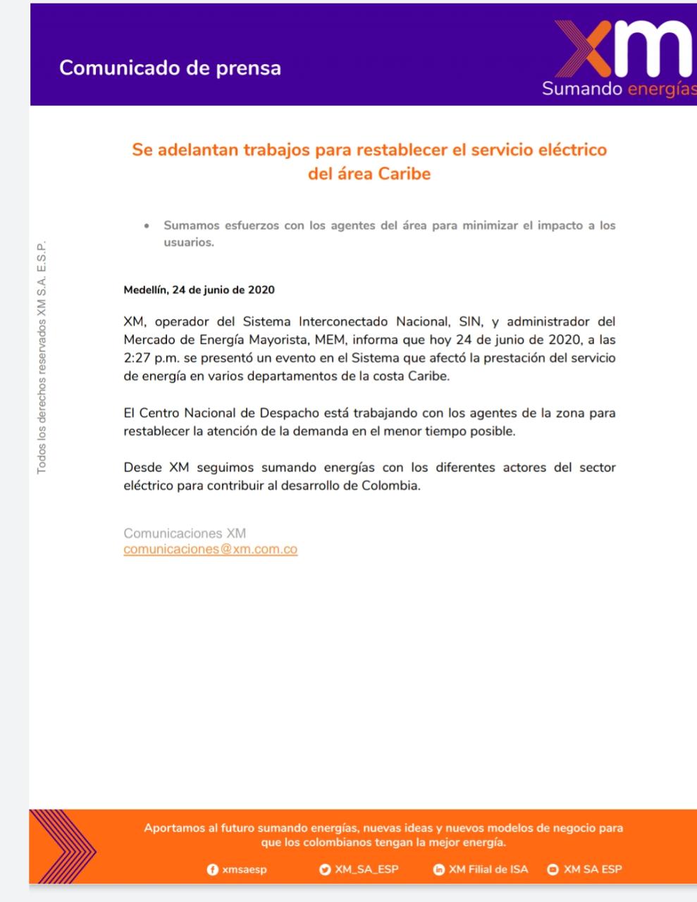 Comunicado XM Comunicado XM