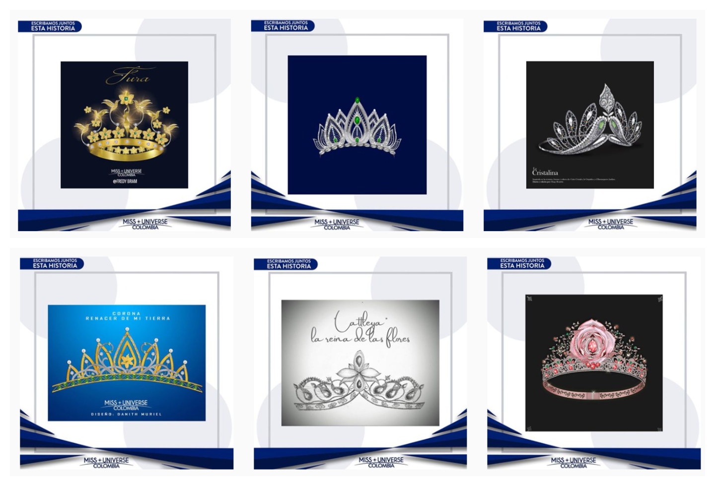 Diseño coronas de Miss Universo Colombia