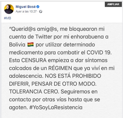 Miguel Bosé asegura que Twitter lo censuró | RCN Radio