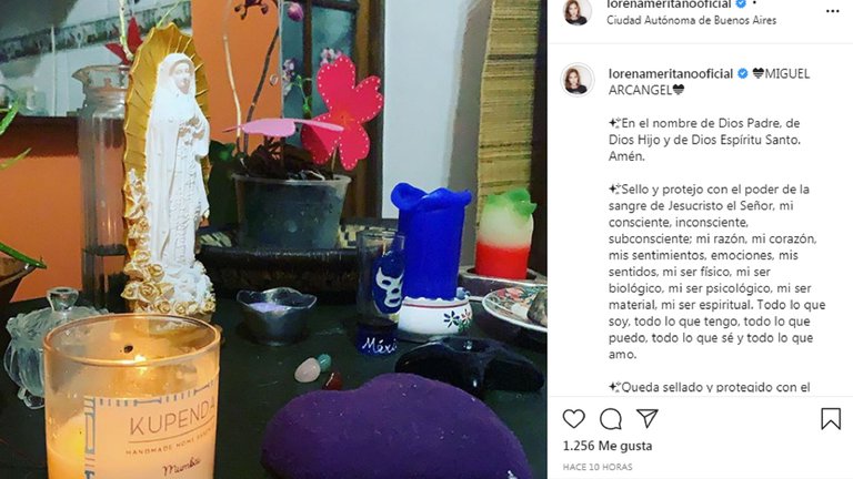 Captura del Instagram de Lorena Meritano