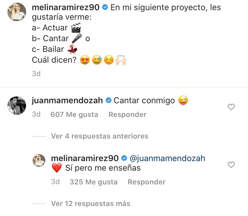 Captura del Instagram de Melina Ramírez