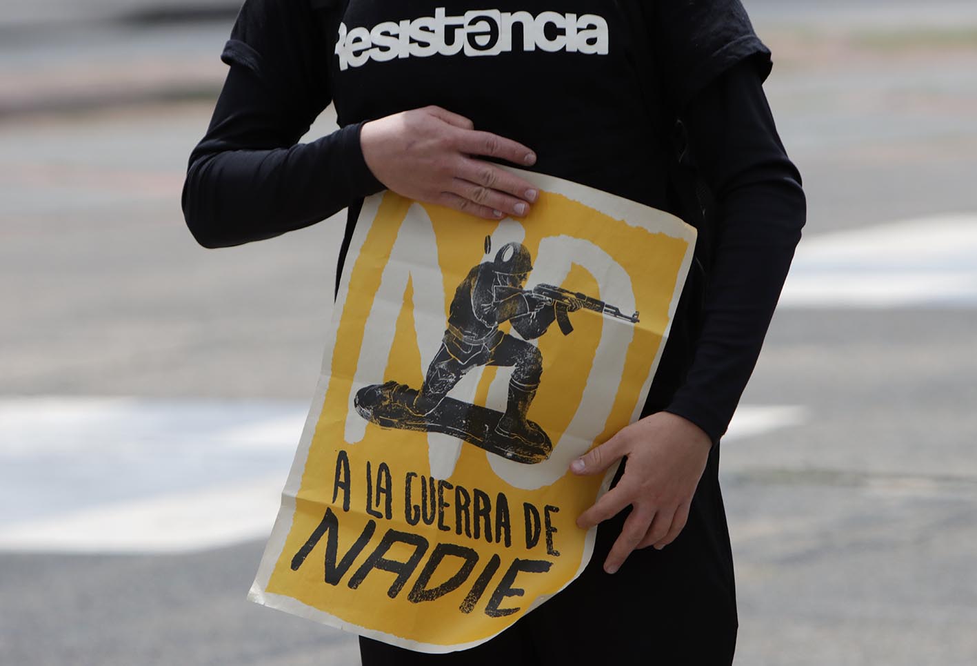 Protestas en la Fiscalía por masacres en Colombia.