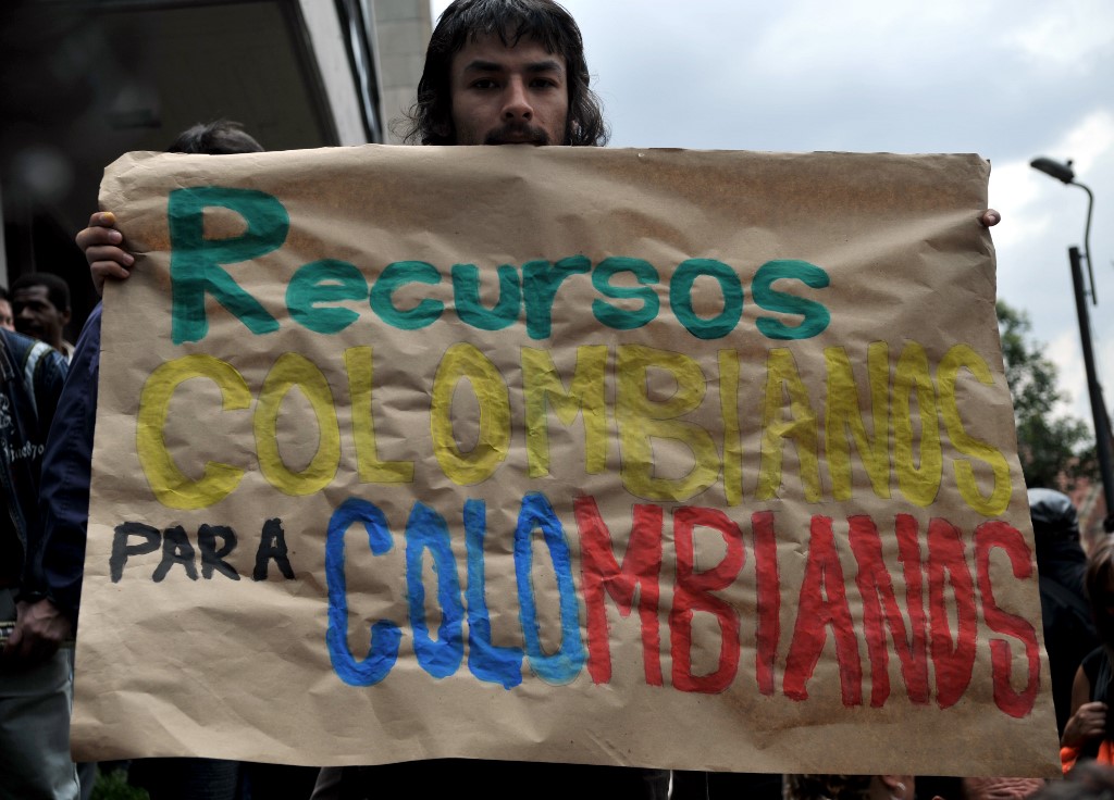 Ecologistas protestan en favor del páramo de Santurbán.