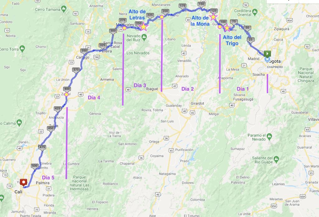 Este fue el recorrido de los dos ciclistas.