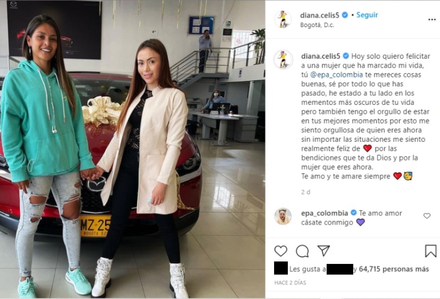 Diana Celis y Epa Colombia, foto borrada