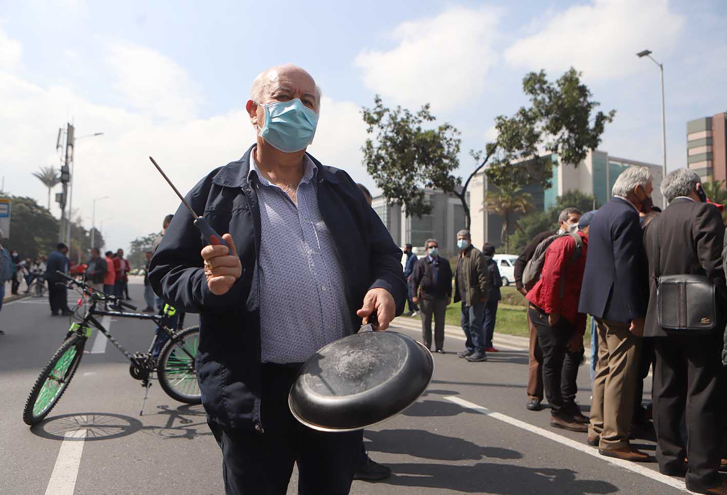 Protestas en Bogotá / Dueños de buses provisionales del SITP