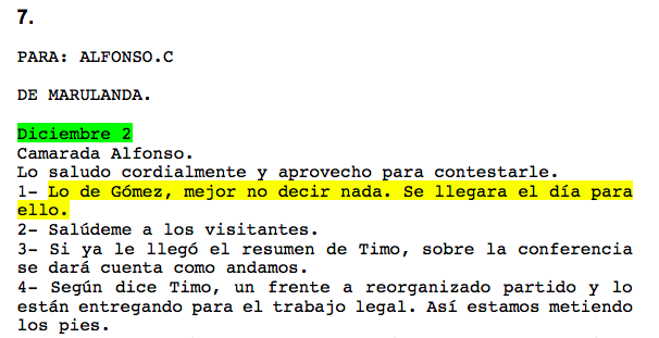 Mensaje Alfonso Cano