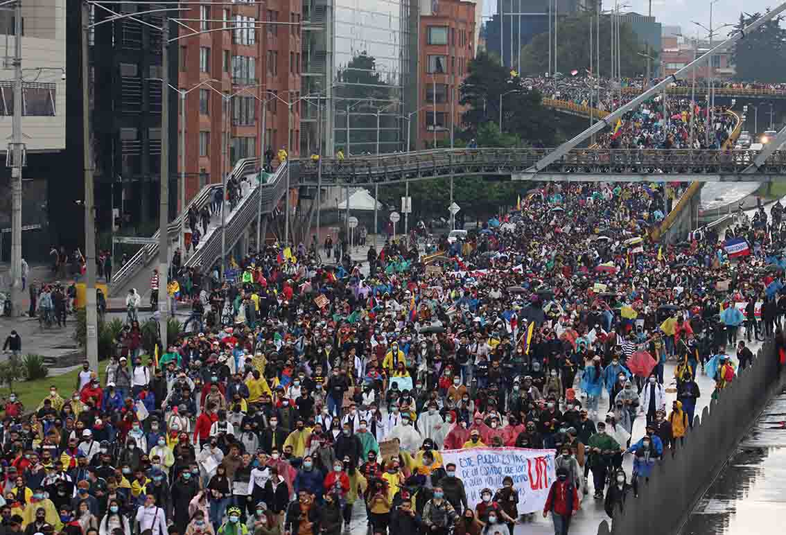 Paro nacional 5 de mayo: manifestantes marcharon por calles de Bogotá
