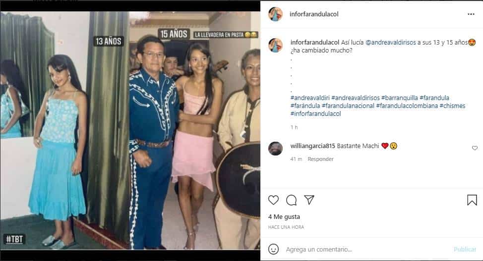 Andrea Valdiri cuando joven