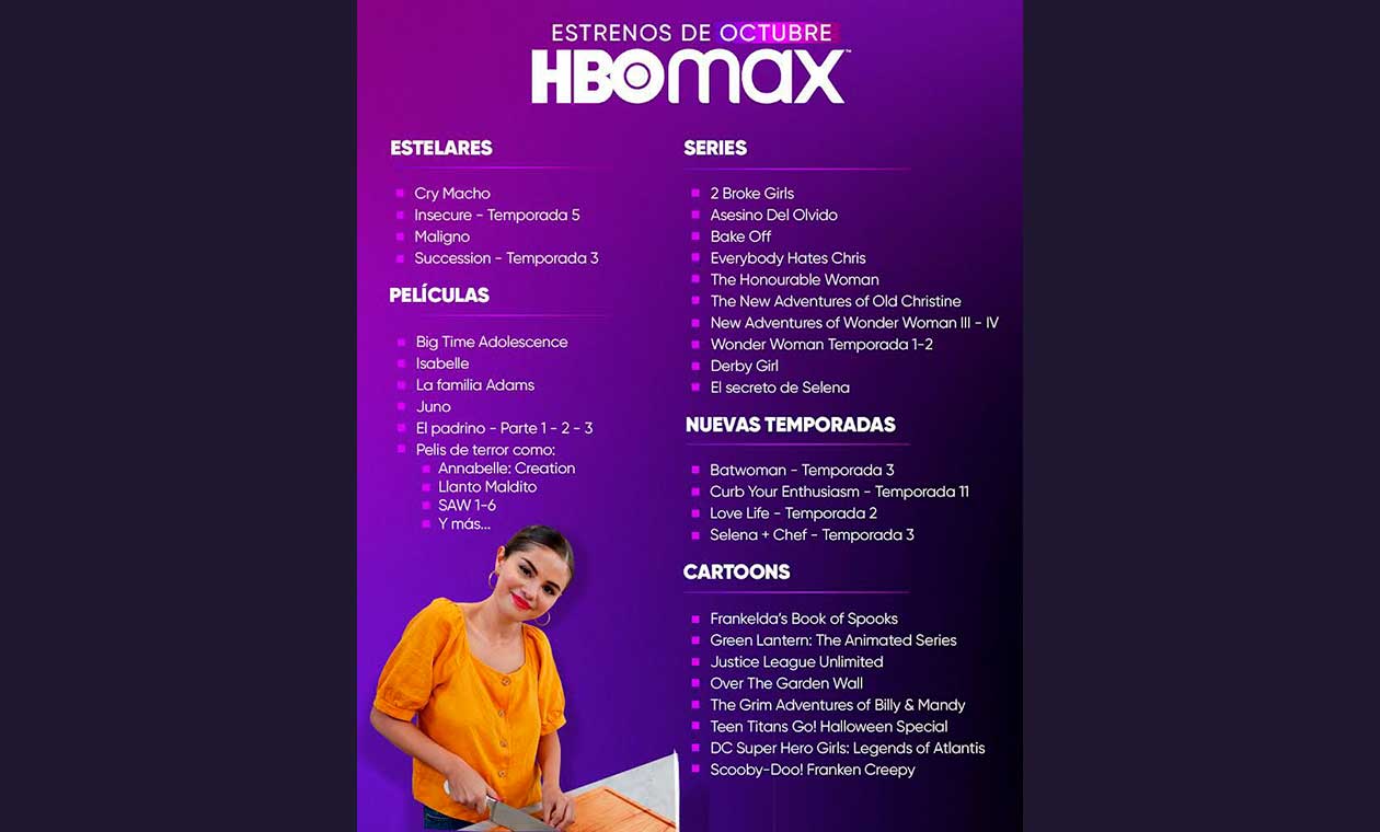 Lista de estrenos en HBO Max para octubre