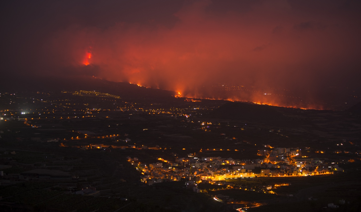 Volcán que hizo erupción en España