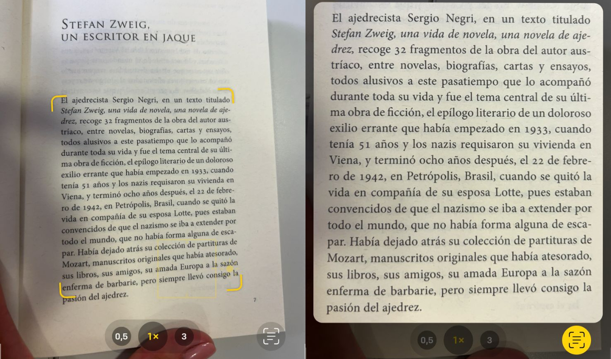 Digitalización de textos en Apple