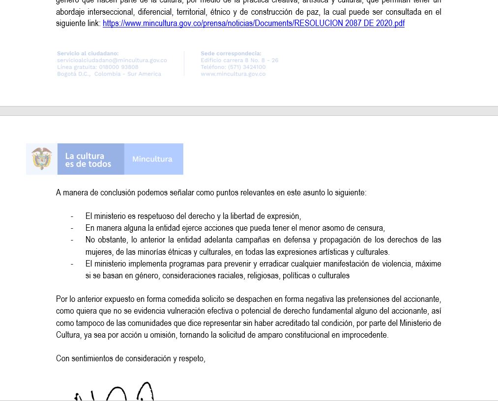 MINISTERIO DE CULTURA