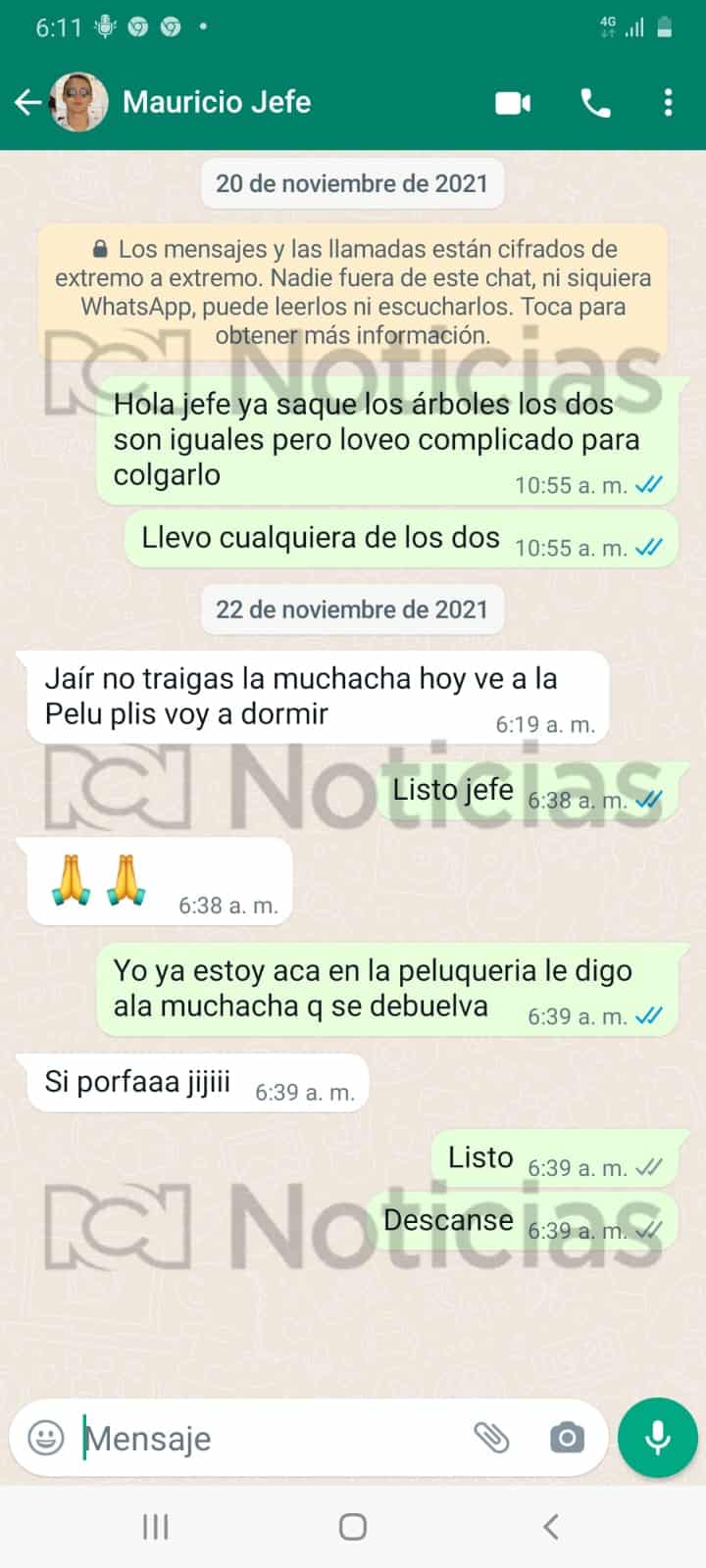 Último mensaje de Mauricio Leal