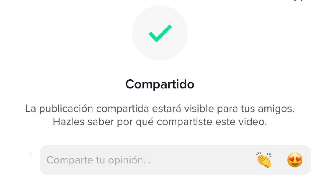Botón de compartido en TikTok