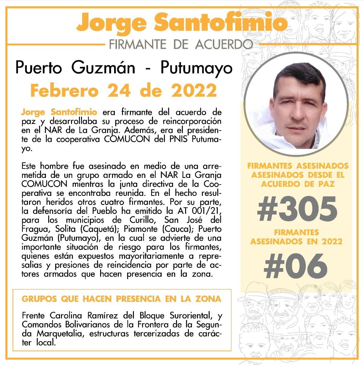 Excombatiente Jorge Santofimio