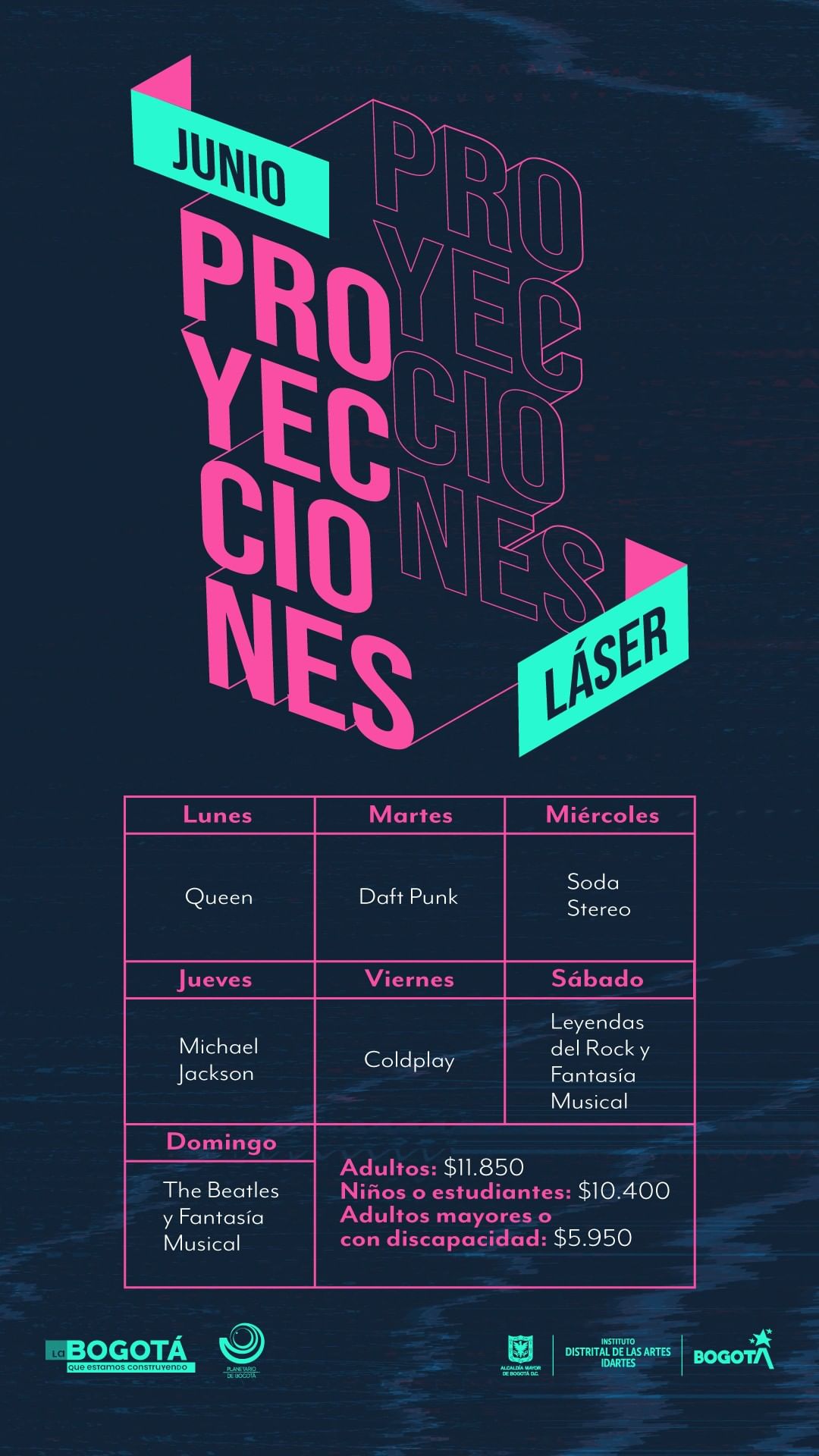 Proyecciones laser en el Planetario en junio Proyecciones laser en el Planetario en junio