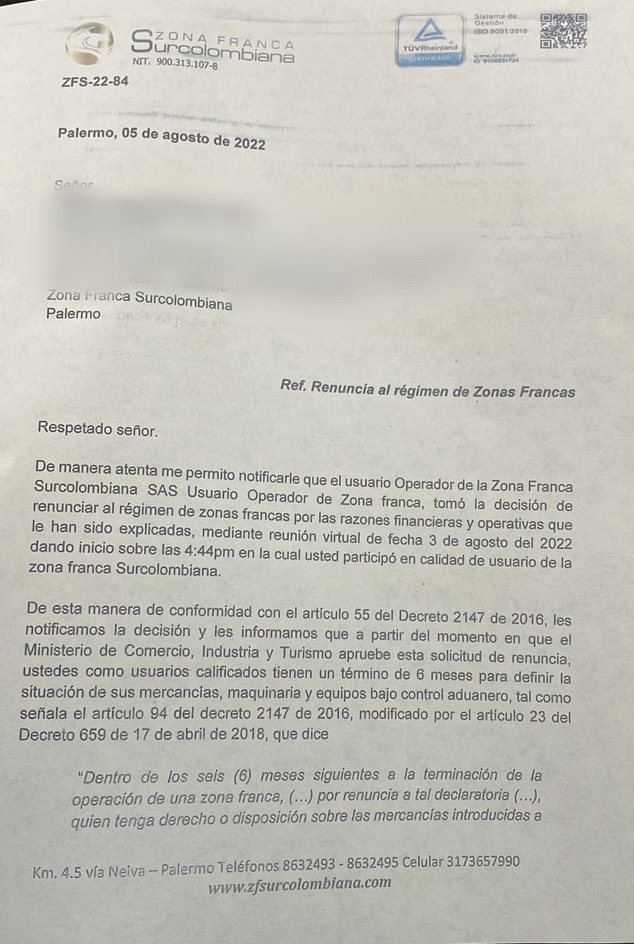 Zona Franca Huila