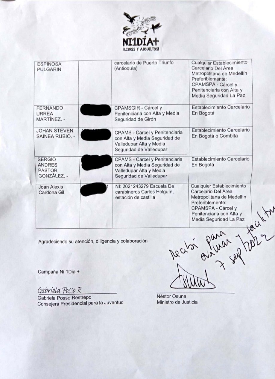 El Ministerio de Justicia y el Derecho advierte que no es cierto que se hubiese solicitado traslados de reclusos 2