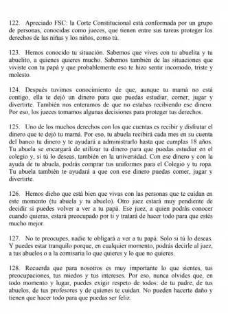 De manera conmovedora Corte Constitucional explica fallo a menor que pedía pensión de su mamá De manera conmovedora Corte Constitucional explica fallo a menor que pedía pensión de su mamá