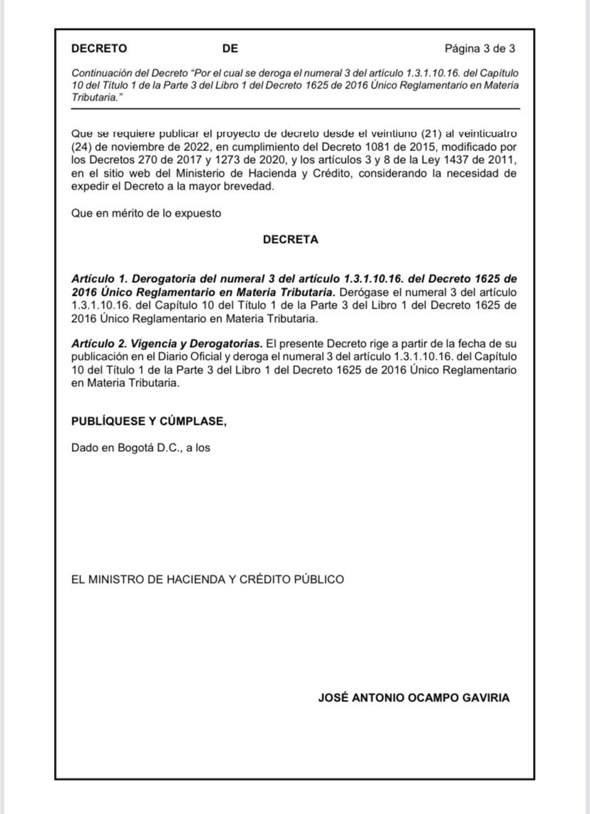 Decreto Día sin IVA Decreto Día sin IVA