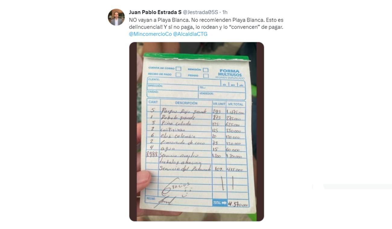 turismo en Cartagena: abuso en precios con pescados a $295.000 turismo en Cartagena: abuso en precios con pescados a $295.000