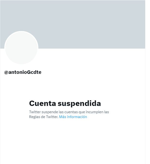 Cuenta suspendida de Antonio García