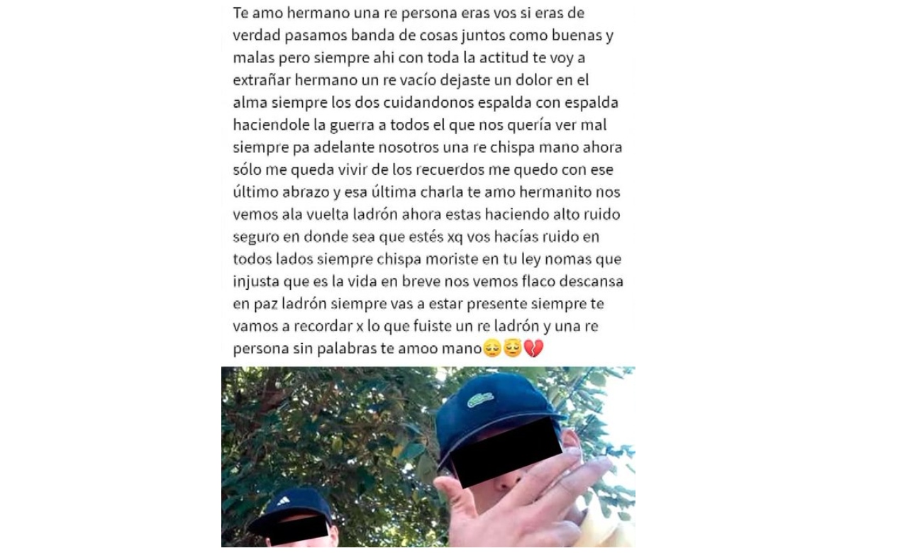 Mensaje de la familia de ladrón abatido