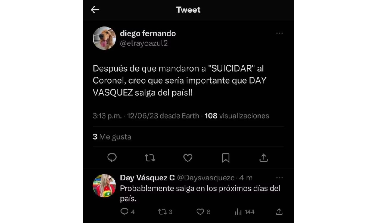 Tuit de Day Vásquez