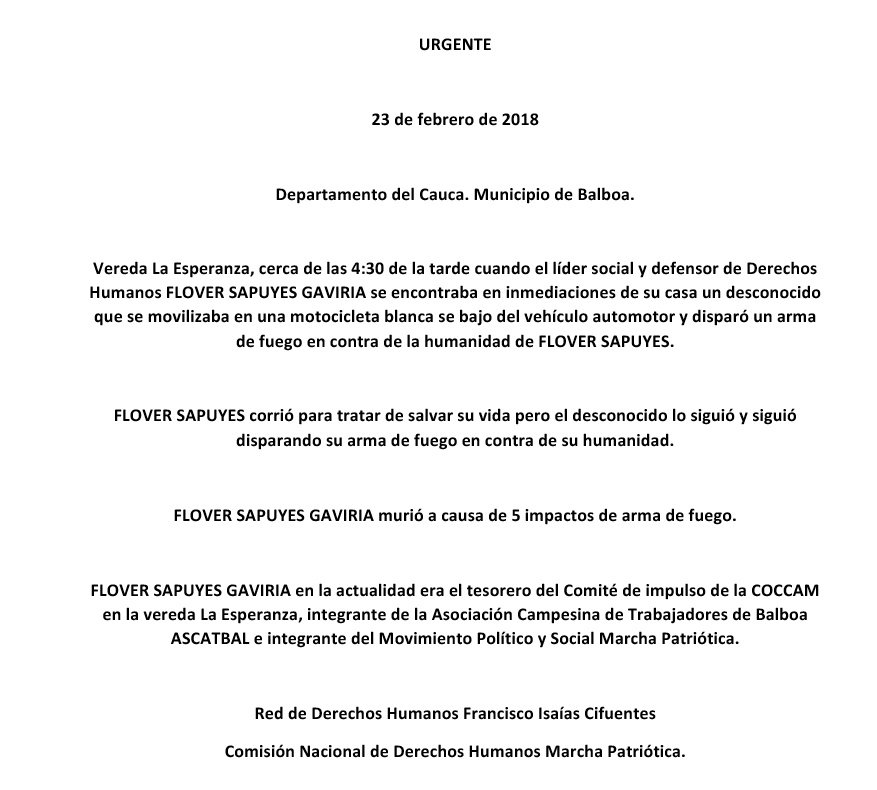 Comunicado líder Comunicado líder