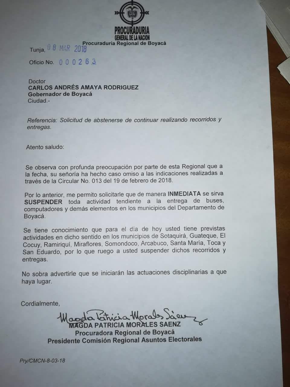 Documento de la Procuraduría Documento de la Procuraduría