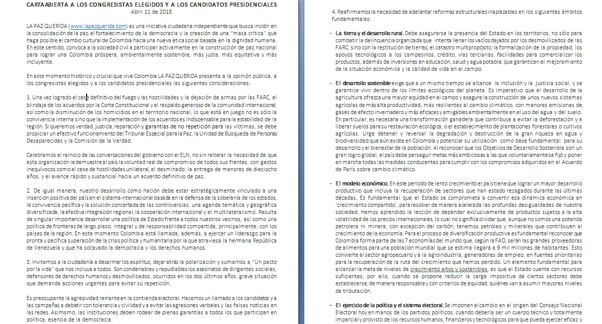 Carta abierta Carta abierta