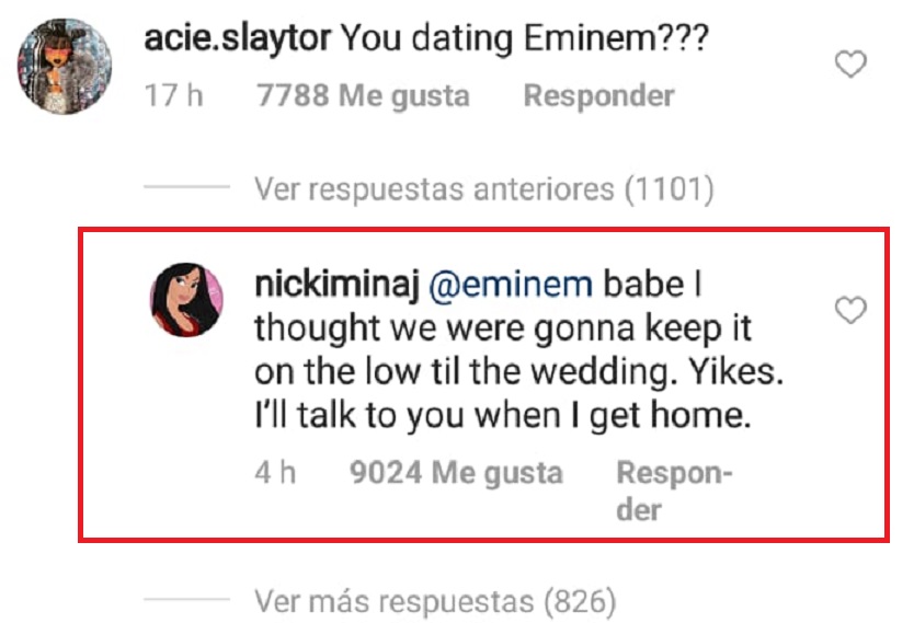 Respuesta de Nicki Minaj Respuesta de Nicki Minaj